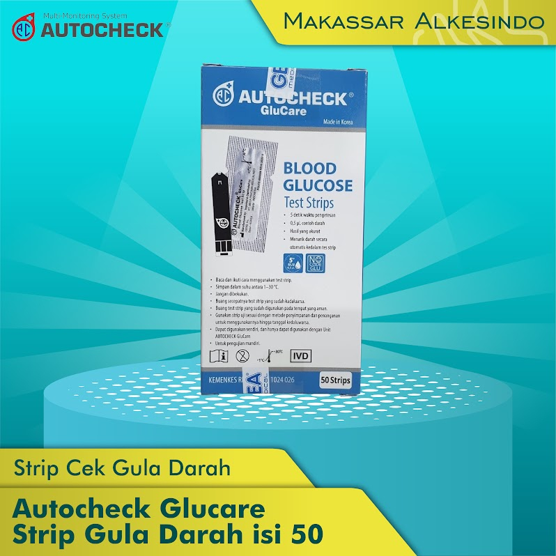 AUTOCHECK Glucare Strip Gula Darah / Blood Glucose Strip isi 50