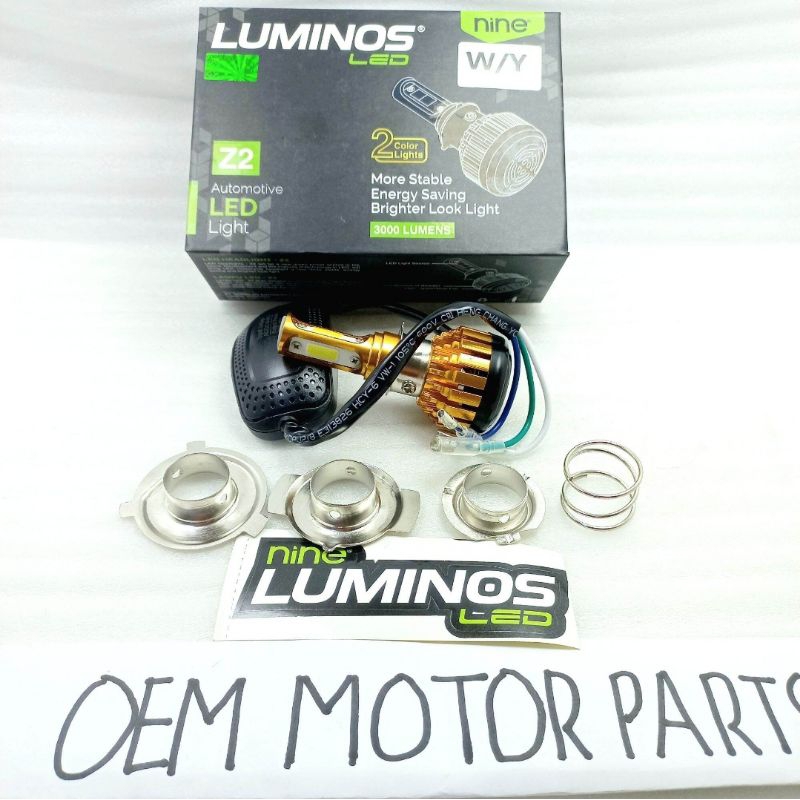 Lampu Depan LED NINE LuminosLed Z2 2 Warna Putih Kuning Semua Motor