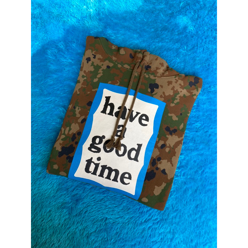 Hoodie Have a good time camo blue frame