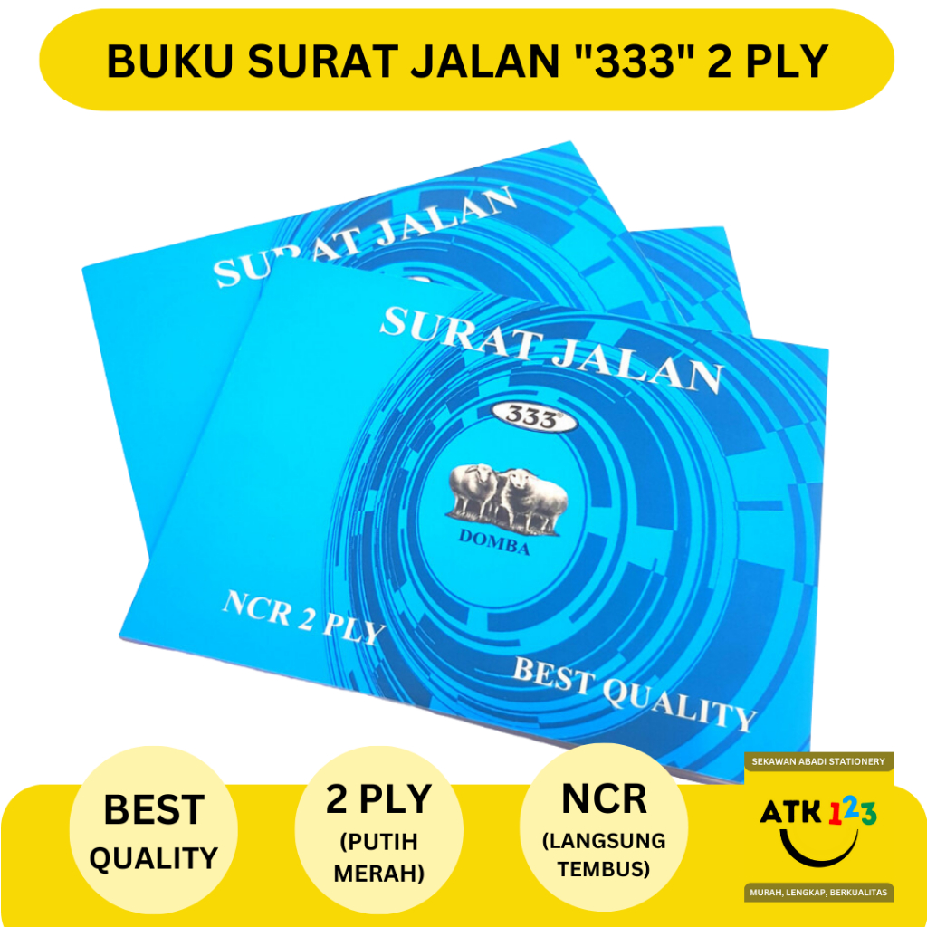 

Surat Jalan Besar NCR 2 Ply / Rangkap 2 / Merk 333 / Putih Merah