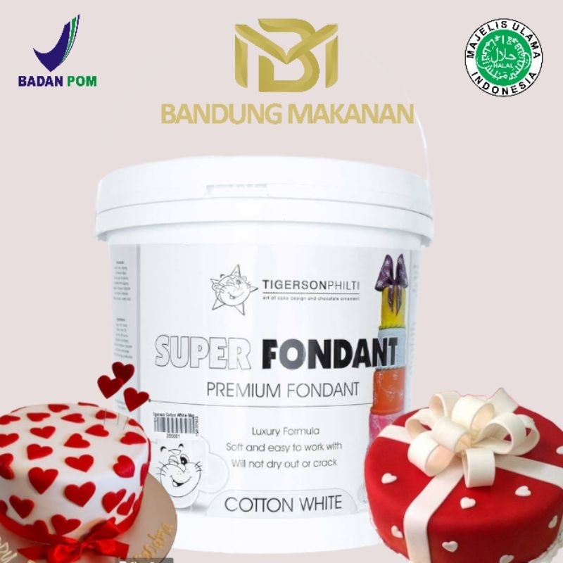 TIGERSON SUPER FONDANT PREMIUM COTTON WHITE - 250g