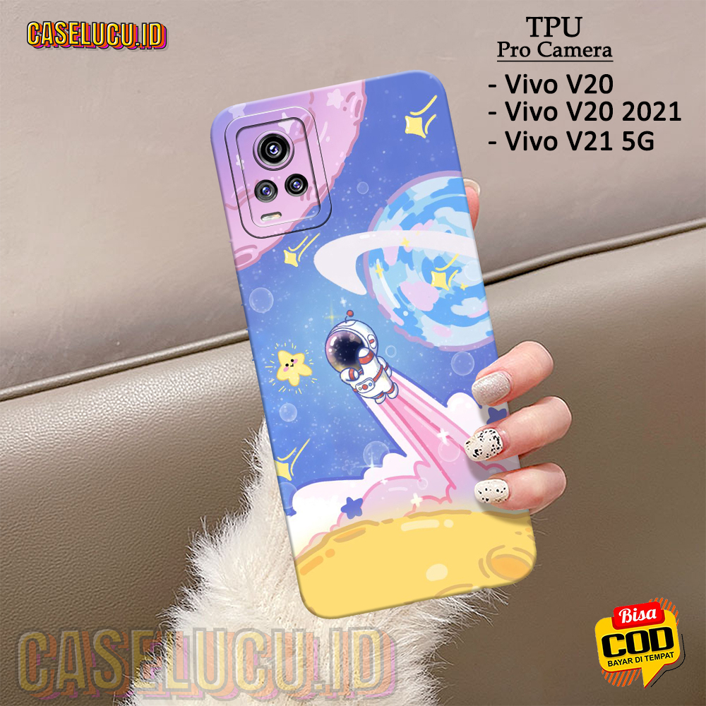 Casing Hp VIVO V20 / V20 2021/ V21 5G Terbaru - Fashion Case Astronot - Case VIVO V20 / V20 2021/ V2