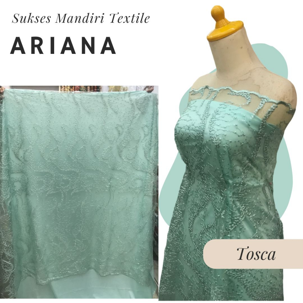 [ARIANA] Brokat Valencia Wave Tosca | Harga ½ meter = 50 cm (Bahan Dress Bridesmaid, Kondangan, Keba