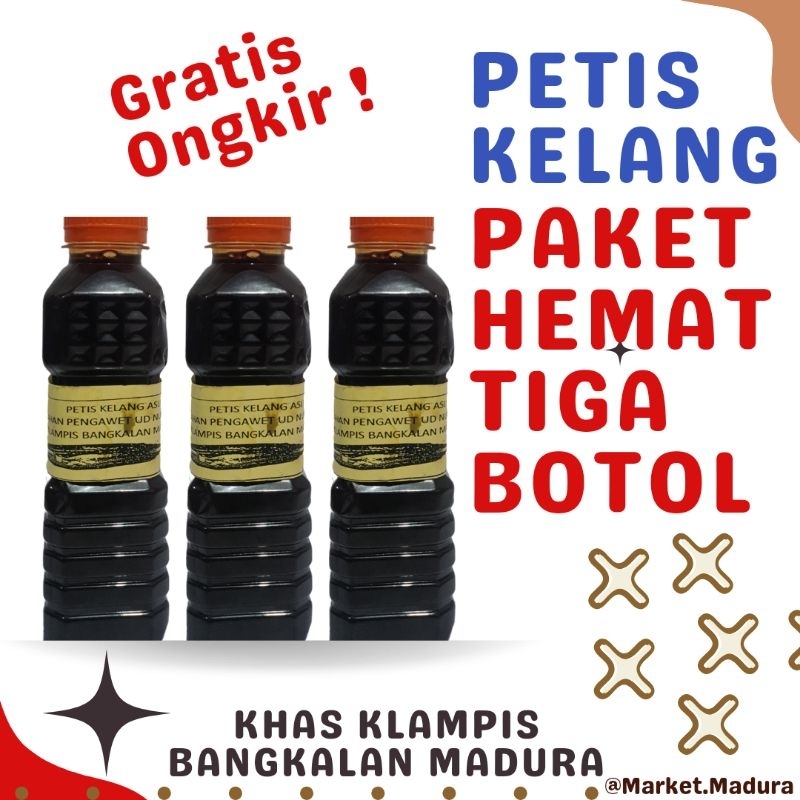 

Paket Hemat Petis Kelang 3 Botol | Petis Kelang Khas Klampis Bangkalan Madura