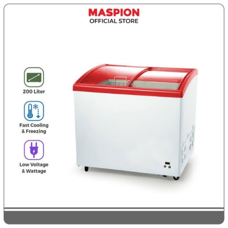MASPION UFH 200 C CHEST FREEZER BOX 200 LITER LEMARI PEMBEKU SLIDING