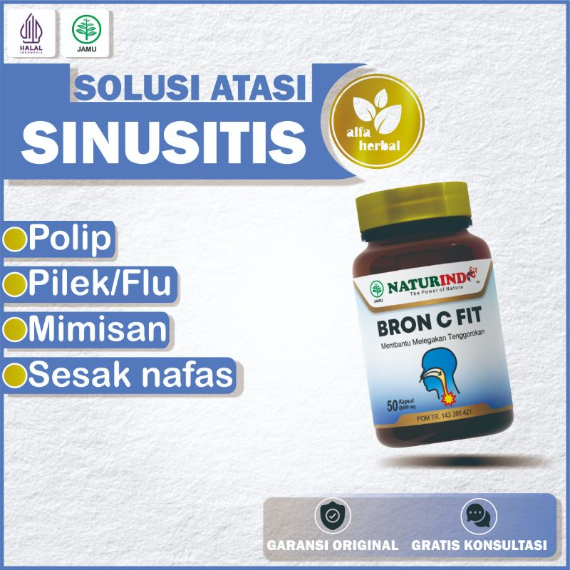 Obat Sinusitis Polip Hidung Herbal Batuk Kering Dan Berdahak Bron c fit Naturindo