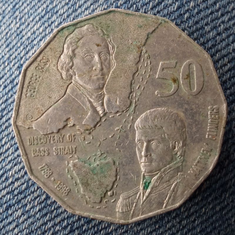 Koin Kuno Australia Comemmorative 50 Cents tahun 1998 segi 12