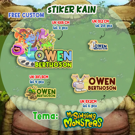 

Stiker kain/stiker baju/stiker nama kain/stiker nama baju free custom design