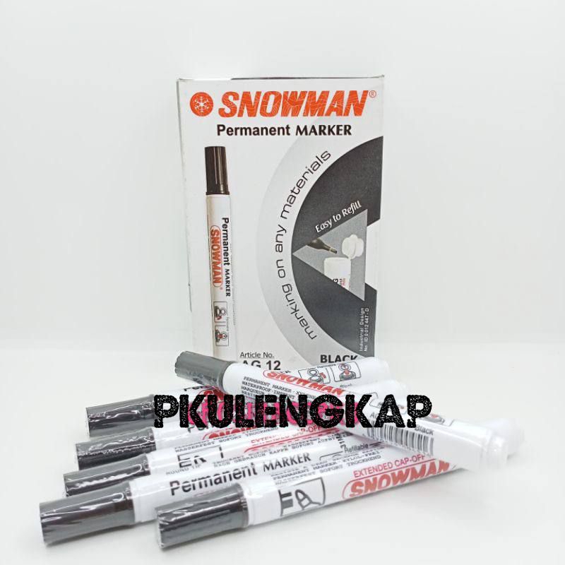 

spidol permanent snowman hitam biru
