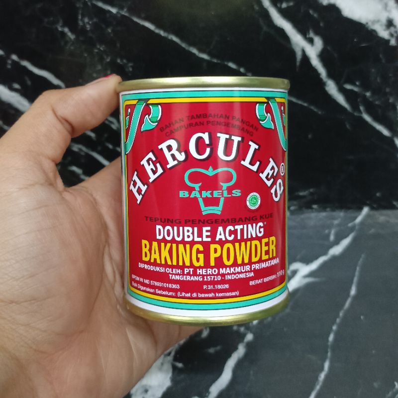 

DOUBLE ACTING BAKING POWDER HERCULES/BAKING POWDER KALENG 110GR