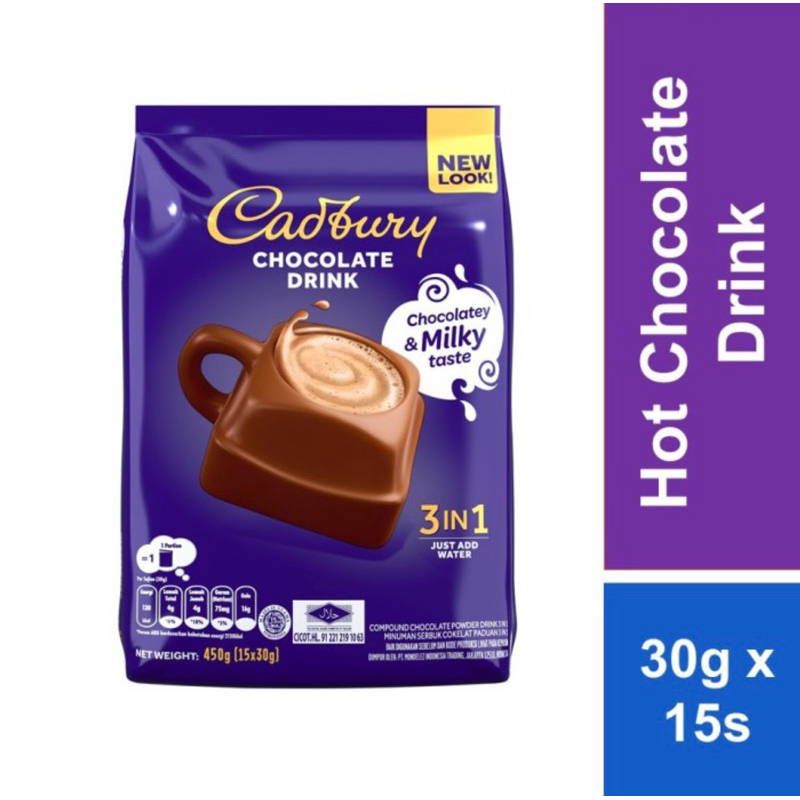 

Cadbury Chocolate Drink 3in1 Bag isi 13pcs