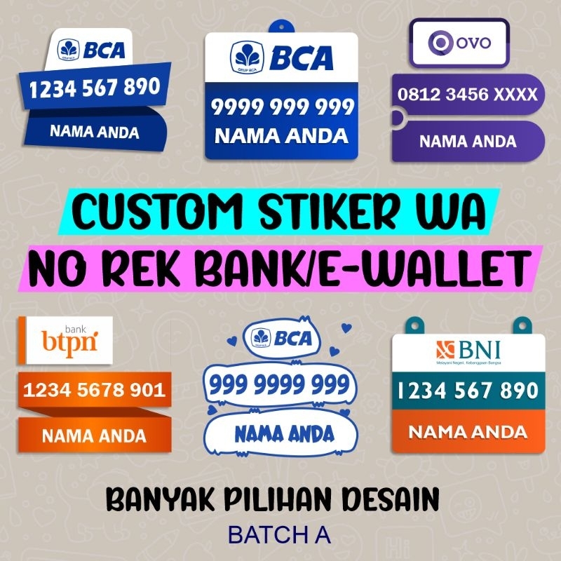 Custom Sticker WA Premium No Rekening / E-wallet