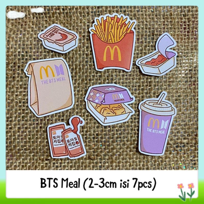 

7pcs sticker tempelan doff BTSssss meal