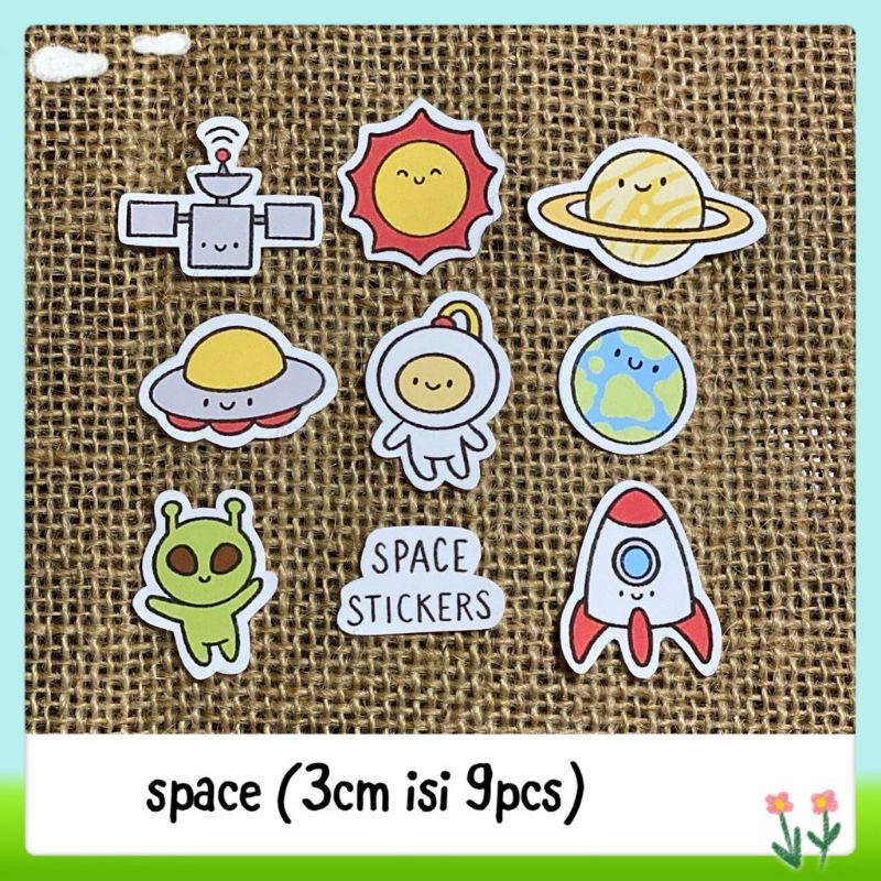 

9pcs sticker tempelan glossy space