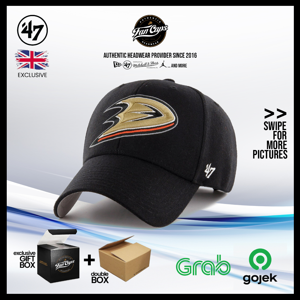 Topi 47 Original NHL Anaheim Ducks MVP warna Hitam Emas | FREE GIFT BOX
