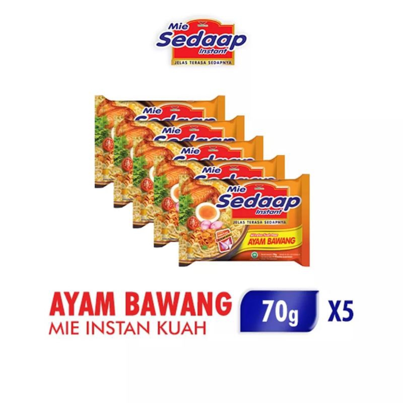 

SEDAAP Mie Instan Ayam Bawang 5Pcs Mie instan Rebus 90GR