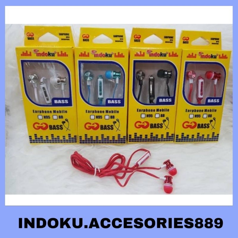 Hendset earphone indoku GoBass A Super Bass Original