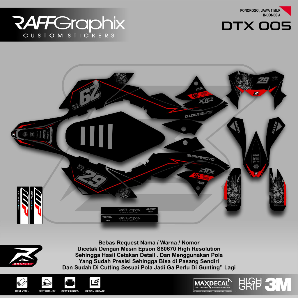 DECAL DTRACKER / DECAL KLX 150 / KLX SUPERMOTO KEREN /DECAL DTRACKER 005