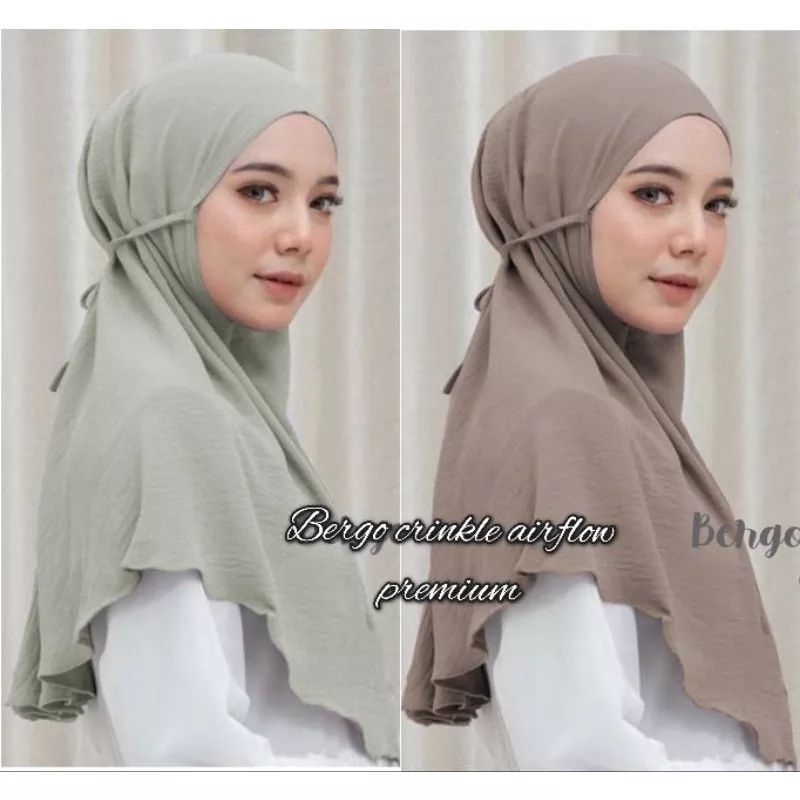 JILBAB INSTANT BERGO MARYAM CRINCLE AIR FLOW PREMIUM HIJAB CRINCLE