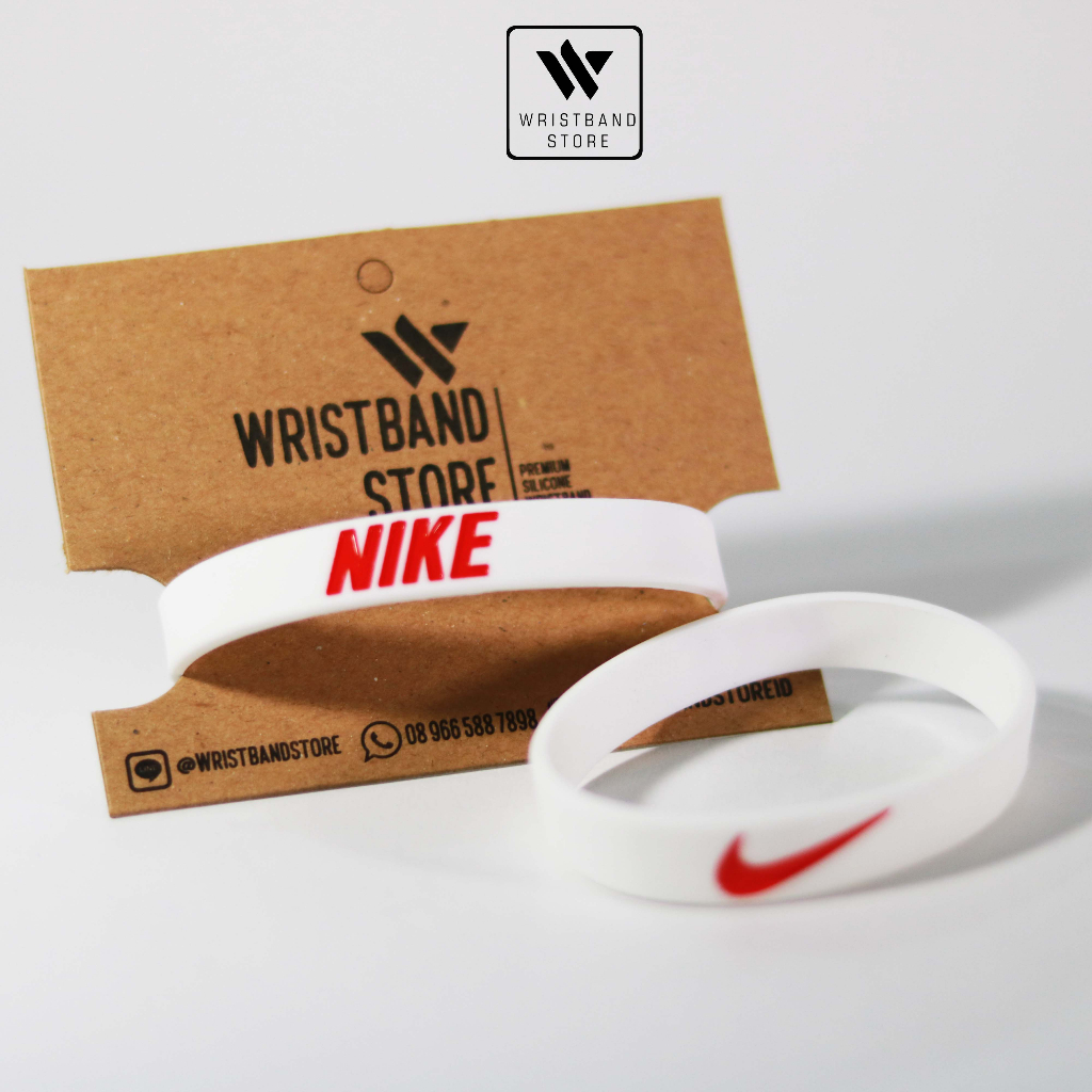 Wristband Nike Double Colour PUTIH MERAH gelang karet basket NBA ADIDAS MURAH RUBBER BRACELET