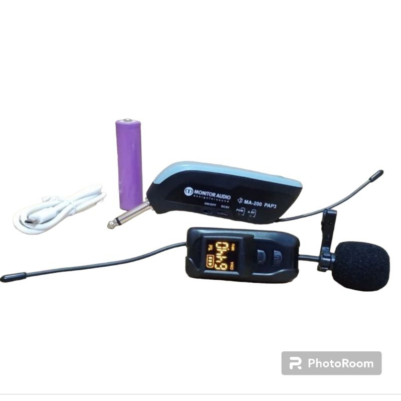 Mic Jepit Wireless MONITOR AUDIO MA 200 PAP3 Mikropon Kancing Mikrofon Imam