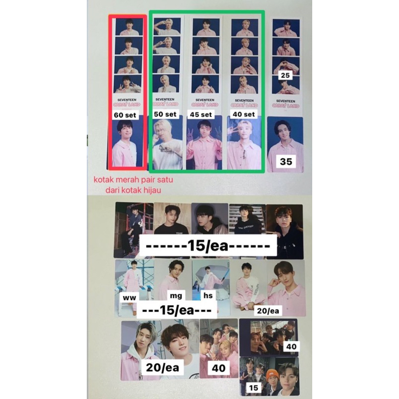 AAB SEVENTEEN CARATLAND 2022 2023 TC LENTI 4CUTS WONWOO MINGYU JUN WOOZI DK SEUNGKWAN VOCAL TEAM SEL