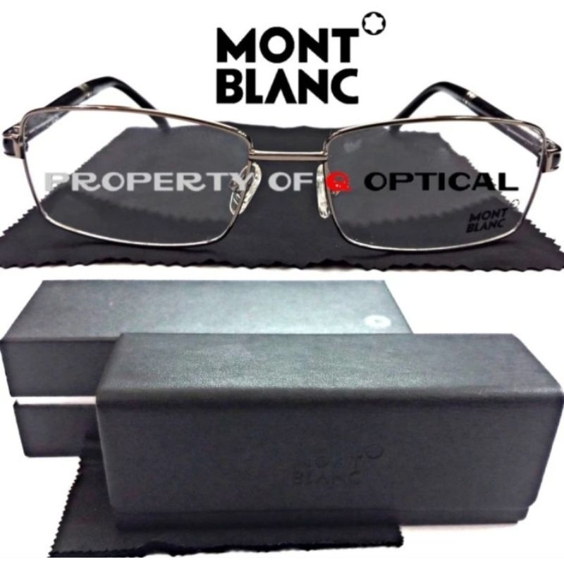 Kacamata Frame Pria Mont Blanc MB0487 Smoke Grey - Model Elegan