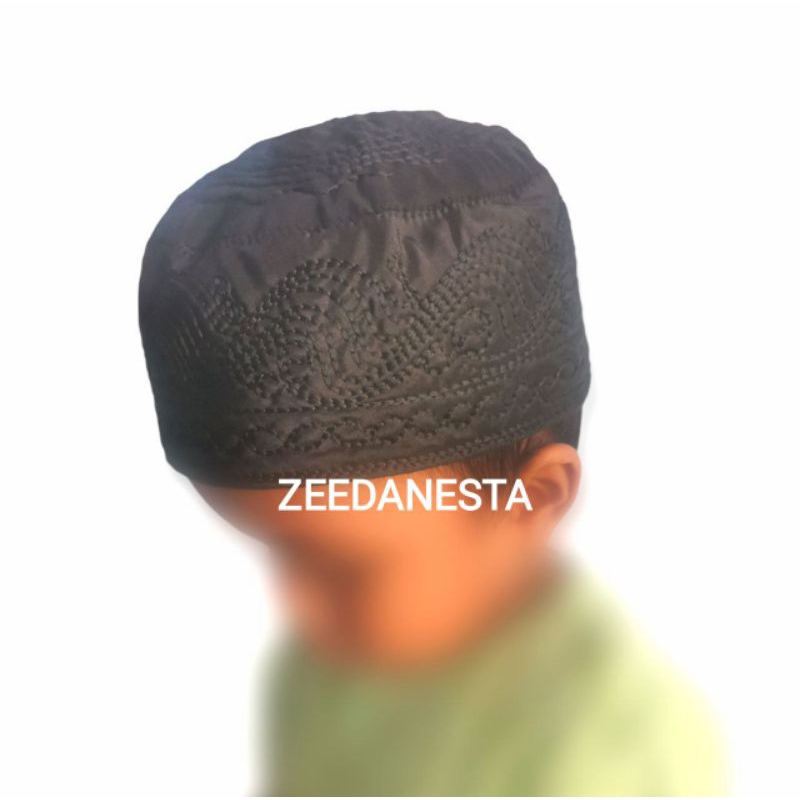 PECI MADINAH ANAK DEWASA HITAM KOPIAH LIPAT KAIN