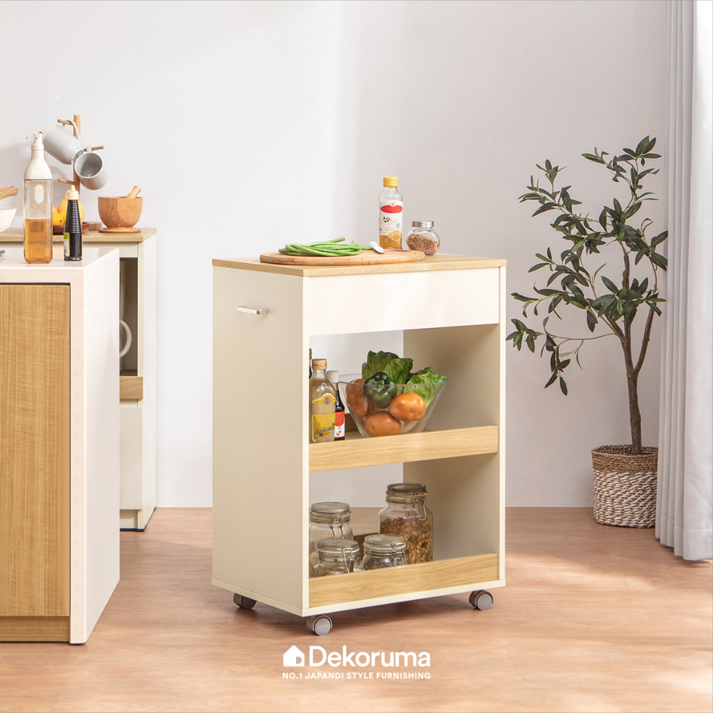 Dekoruma AOI Rak Troli Dapur Kayu 2 Susun - Trolley