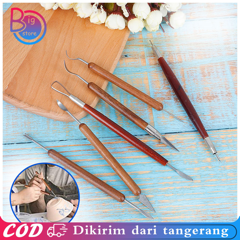 

Isi 6pcs Alat Ukir Tanah Liat Clay Sculpting Tools Alat Sculpting Diy Clay Sculpg Lilin Ukir Tembikar