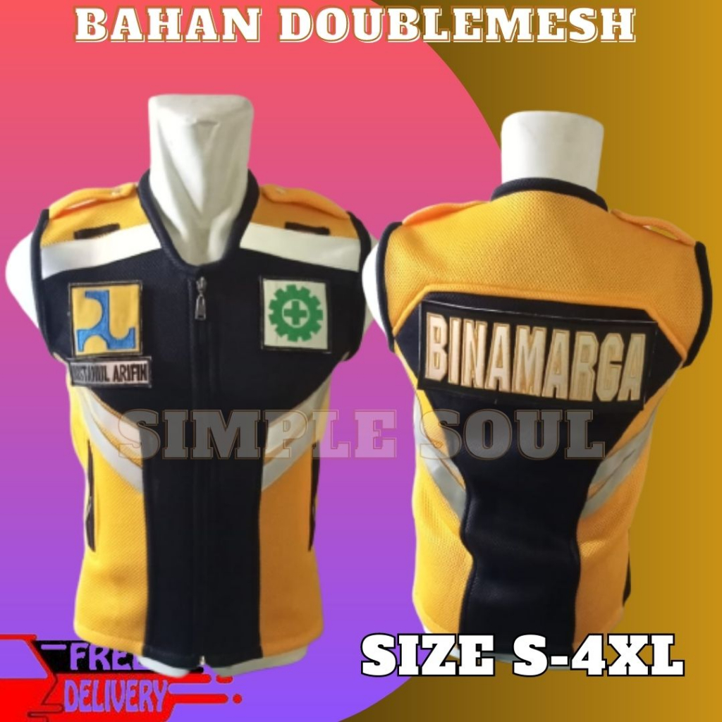 ROMPI BINAMARGA/Rompi Safety/PROYEK/ROMPI PUPR-SDA-BINAMARGA/DOUBLEMESH/TEBAL/Multifungsi Bordir vel