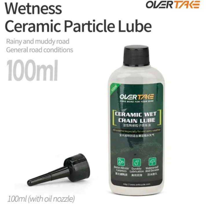 OVERTAKE Ceramic Wet Chain Lube Pelumas Rantai Sepeda Roadbike MTB - Perlindungan pelumasan Rantai S