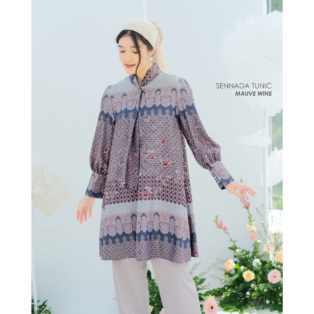 Mayoutfit Peony Set Series Mauve Wine | Sarimbit Lebaran Baju Muslim Raya Keluarga-Sennada Mauve Wine