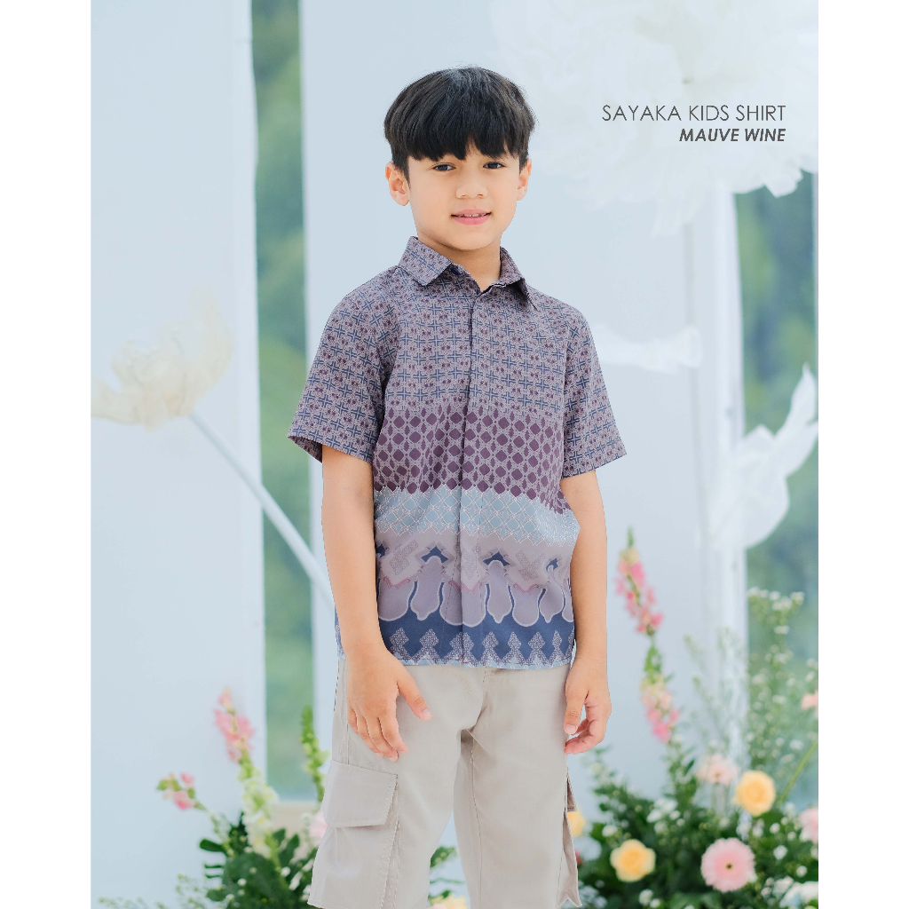 Mayoutfit Peony Set Series Mauve Wine | Sarimbit Lebaran Baju Muslim Raya Keluarga-Sayaka Mauve Wine