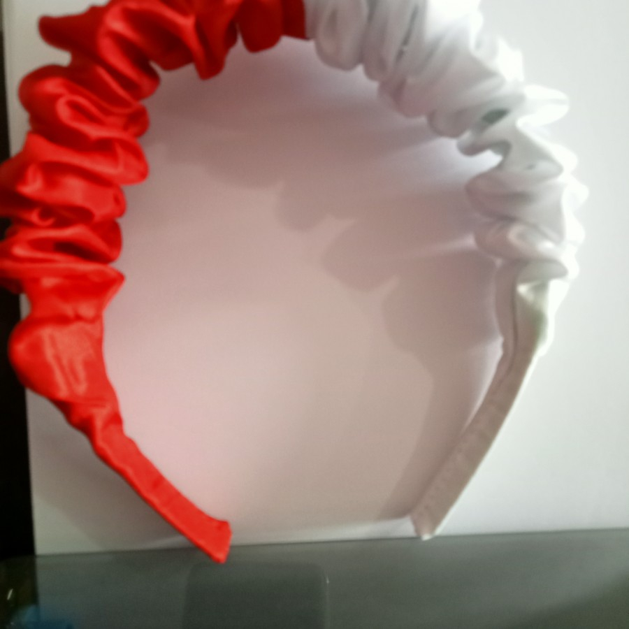 Bando merah putih bando scrunchie merah putih