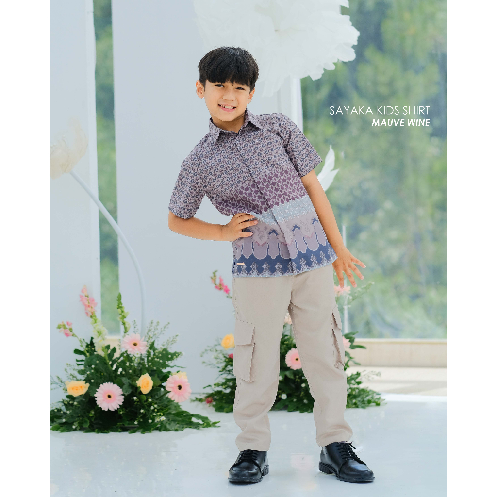 Mayoutfit Peony Set Series Mauve Wine | Sarimbit Lebaran Baju Muslim Raya Keluarga-4