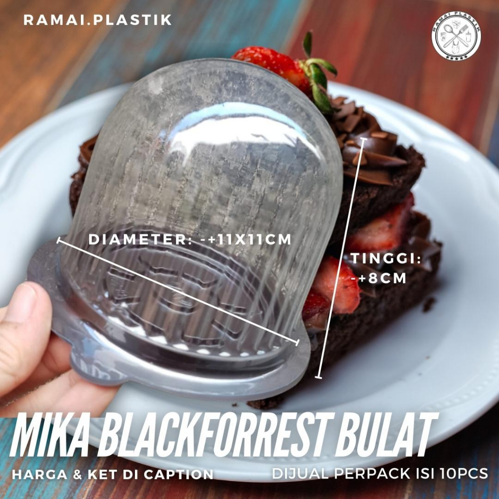 Mika bulat tinggi/ Mika kue isi -+10pcs Mika Tart Mika Blackforrest