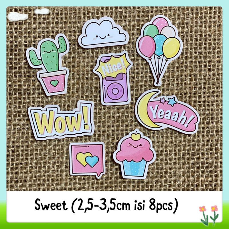 

8pcs sticker tempelan sweet
