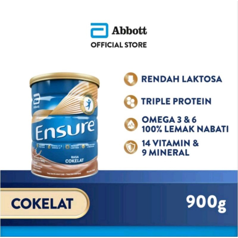 

ENSURE SUSU NUTRISI DEWASA RENDAH LAKTOSA KEMASAN 850gr /380g /150g RASA VANILLA/ & ENSURE GOLD RASA GANDUM