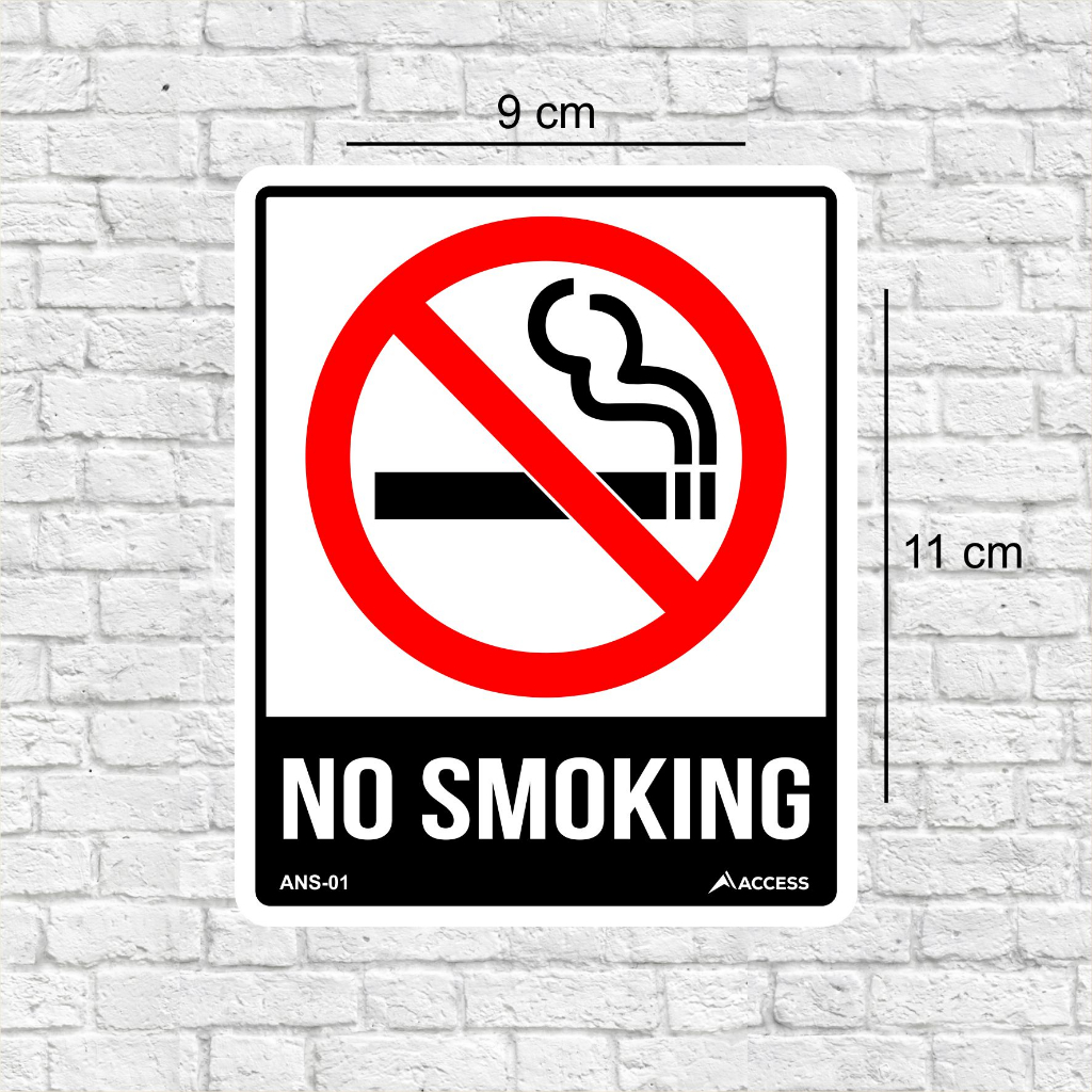 Akrilik Sign Tempel Putih No Smoking - Rumah / Kantor / Cafe (ANS-01)