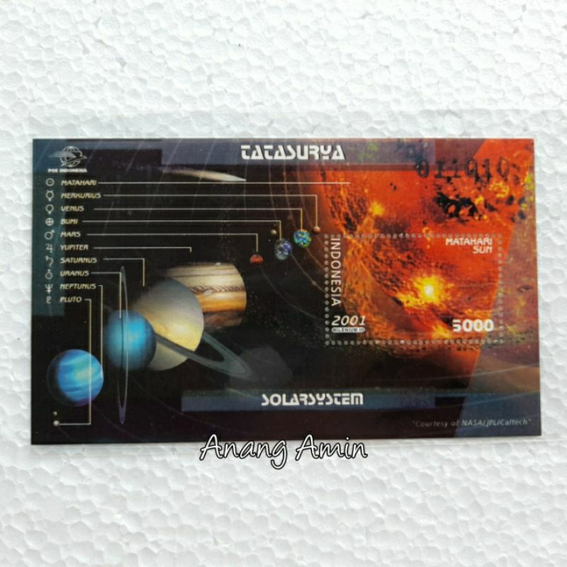 

LOT.F205 PRANGKO INDONESIA SOUVENIR SHEET SS193 TATA SURYA 2001
