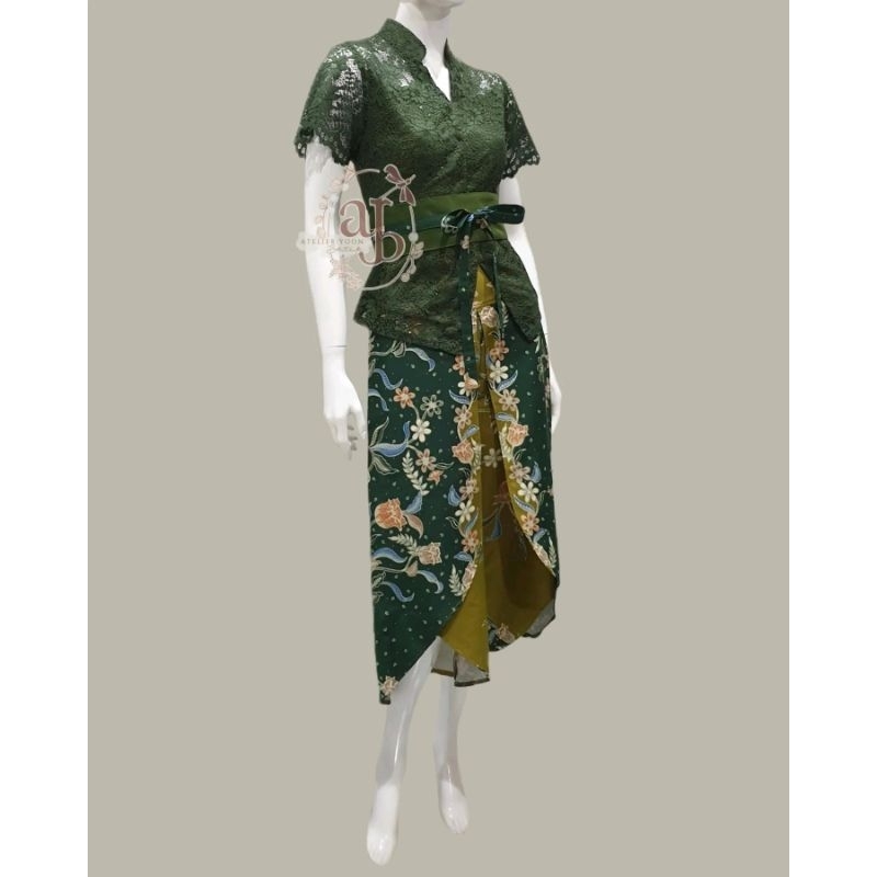 Set kebaya modern shanghai premium, kulot tulip, dan obi belt by atelier.yoon