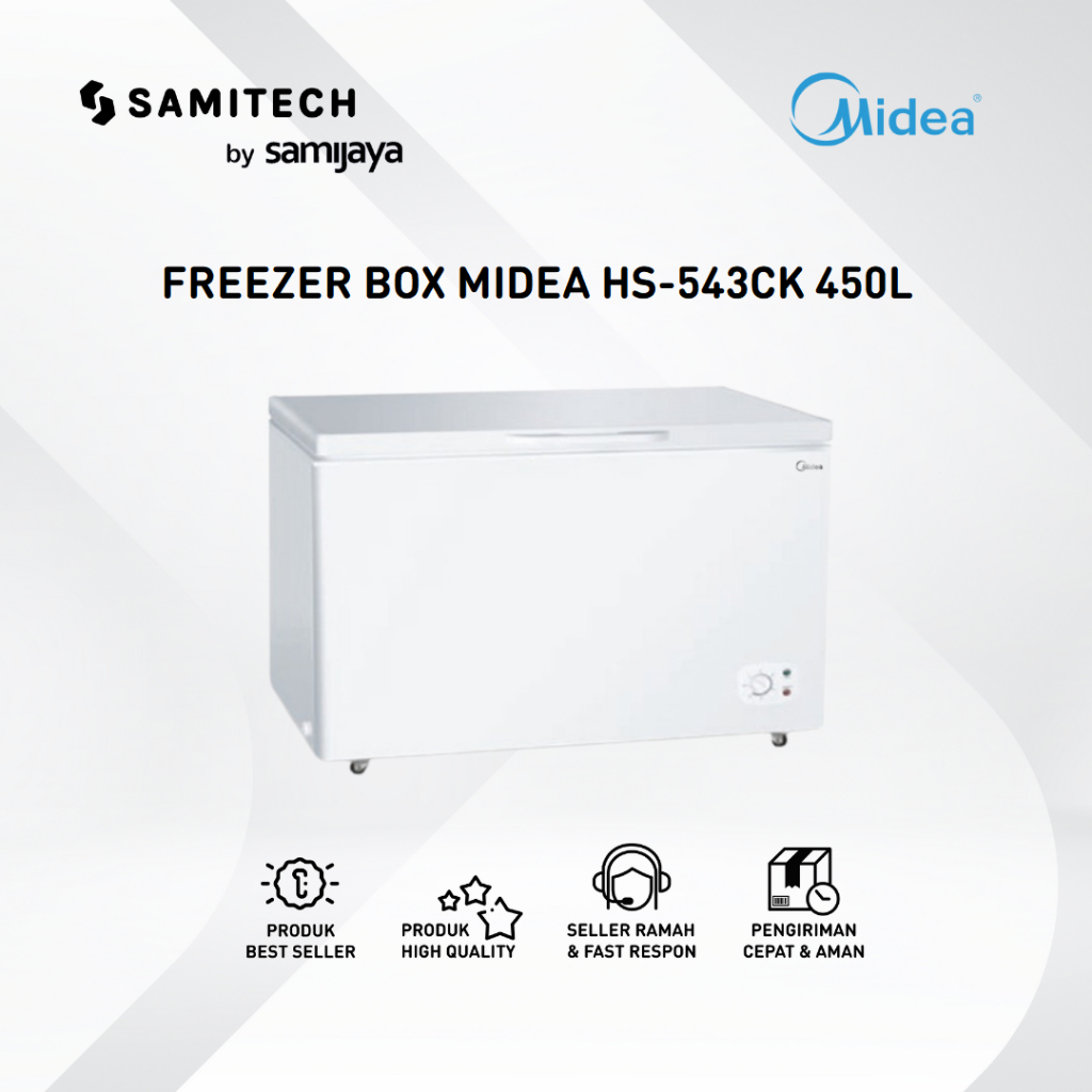 FREEZER BOX MIDEA HS-543CK / HS 543CK KAPSITAS 450LITER BERGARANSI