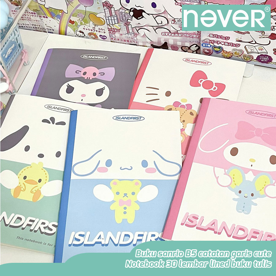 

Never Official- Buku sanrio B5 catatan garis cute/ Notebook 30 lembar lined buku tulis