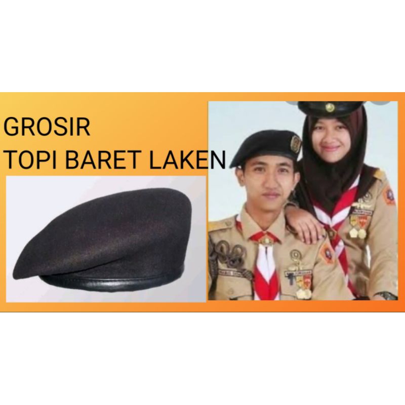 GROSIR 17 BUAH TOPI BARET COKLAT TUA ATRIBUT PERLENGKAPAN PERALATAN PRAMUKA COWOK PEMBINA UPACARA KU