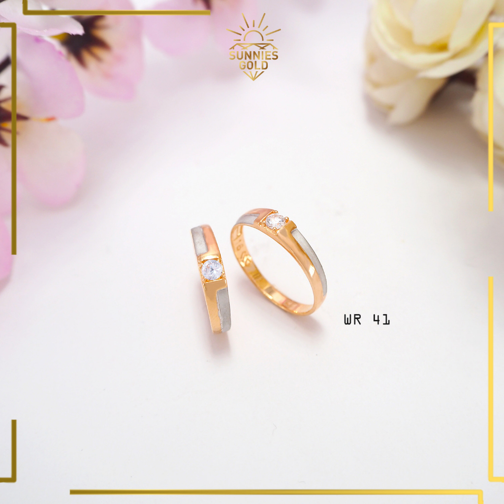 CINCIN COUPLE EMAS ASLI KADAR 8K 375 MODEL SIMPLE CINCIN UNISEX CINCIN KAWIN CINCIN TUNANGAN - WR 41