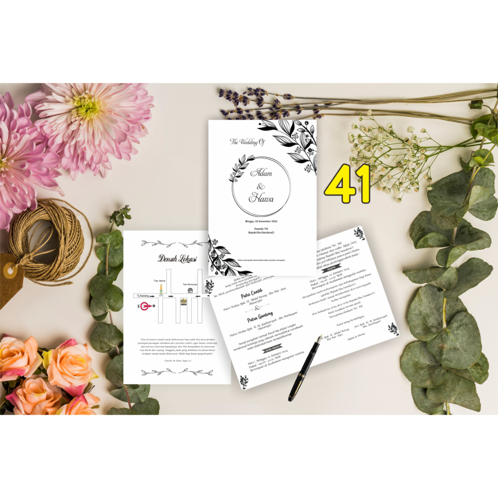 UNDANGAN PERNIKAHAN  VINTAGE  (foto)  Tanpa Minimal Order*  elegan, Murah, Proses  satu hari jadi, Tebal, Banyak Gratisnya-42