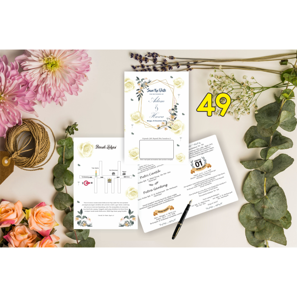 UNDANGAN PERNIKAHAN  VINTAGE  (foto)  Tanpa Minimal Order*  elegan, Murah, Proses  satu hari jadi, Tebal, Banyak Gratisnya-49