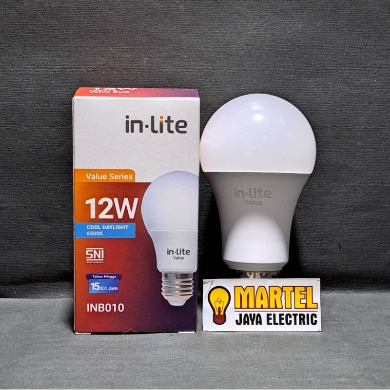 Lampu led bulb value INB010 INLITE 12 watt putih