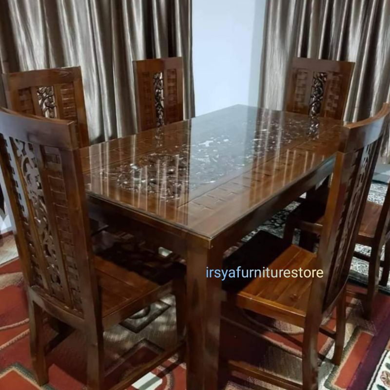 Meja Makan Kayu Jati Ukir - Meja Makan Ukir Jati Jepara